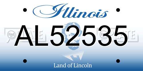 AL52535 Illinois License Plate