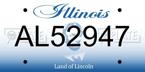 AL52947 Illinois License Plate