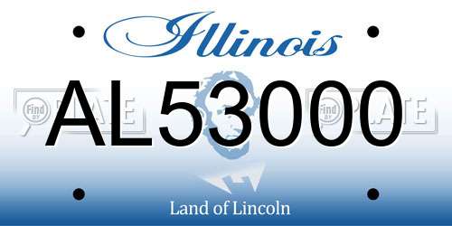 AL53000 Illinois License Plate