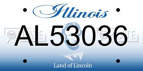 AL53036 Illinois License Plate
