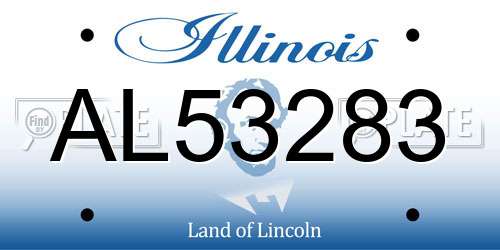 AL53283 Illinois License Plate