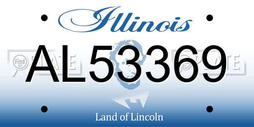 AL53369 Illinois License Plate