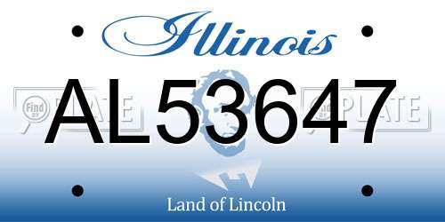 AL53647 Illinois License Plate