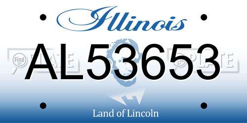 AL53653 Illinois License Plate