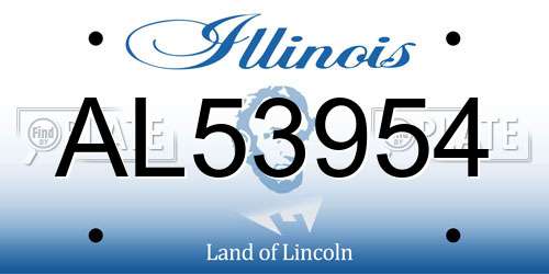 AL53954 Illinois License Plate