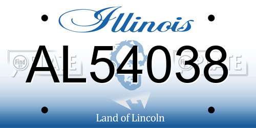 AL54038 Illinois License Plate