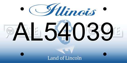 AL54039 Illinois License Plate