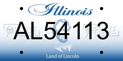 AL54113 Illinois License Plate