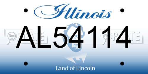 AL54114 Illinois License Plate