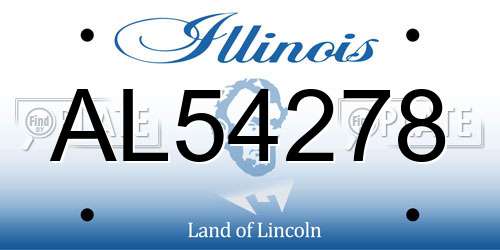 AL54278 Illinois License Plate