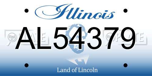 AL54379 Illinois License Plate