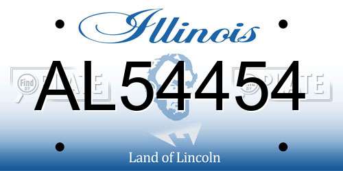 AL54454 Illinois License Plate