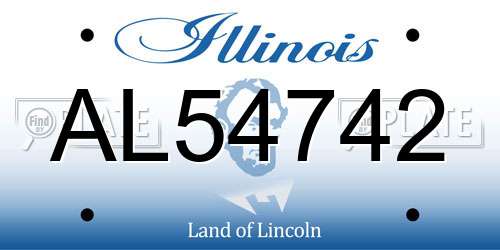 AL54742 Illinois License Plate