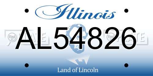 AL54826 Illinois License Plate