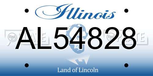 AL54828 Illinois License Plate