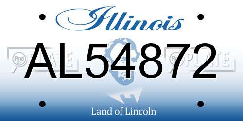 AL54872 Illinois License Plate