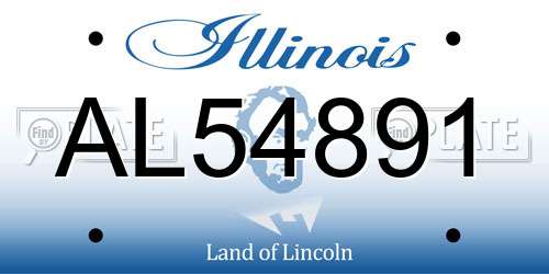 AL54891 Illinois License Plate