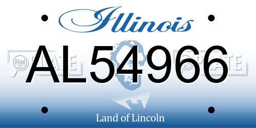 AL54966 Illinois License Plate