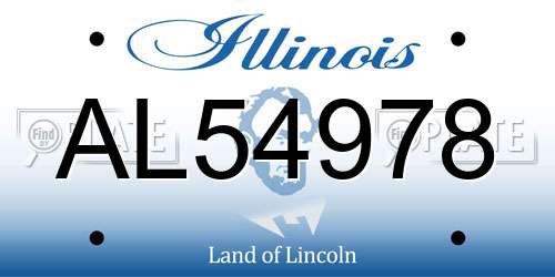 AL54978 Illinois License Plate