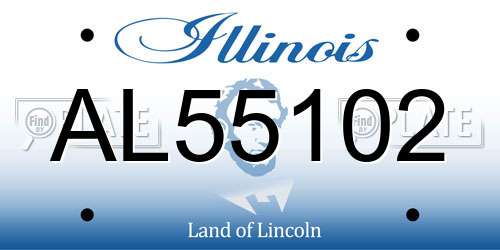 AL55102 Illinois License Plate