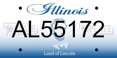 AL55172 Illinois License Plate