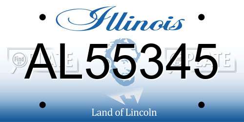 AL55345 Illinois License Plate