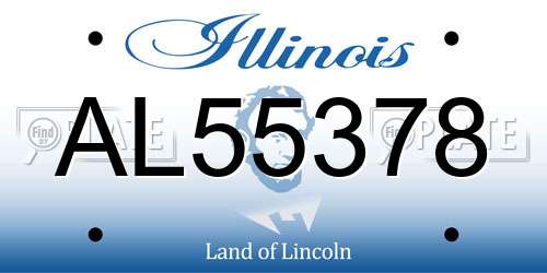 AL55378 Illinois License Plate