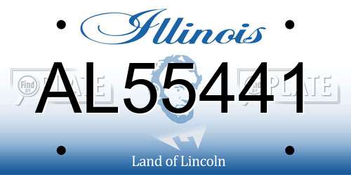 AL55441 Illinois License Plate