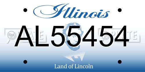 AL55454 Illinois License Plate