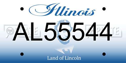 AL55544 Illinois License Plate