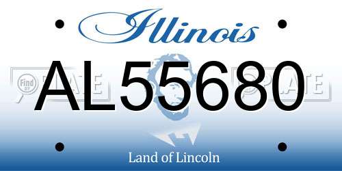 AL55680 Illinois License Plate