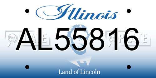 AL55816 Illinois License Plate