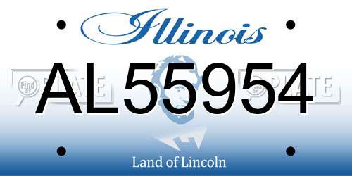 AL55954 Illinois License Plate