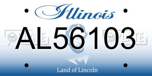 AL56103 Illinois License Plate