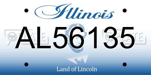 AL56135 Illinois License Plate
