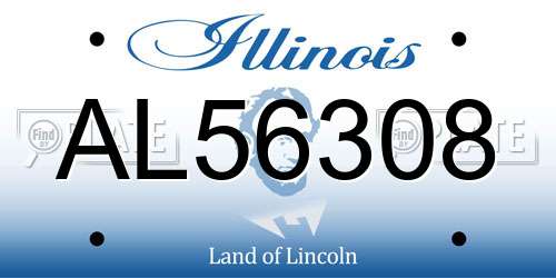 AL56308 Illinois License Plate