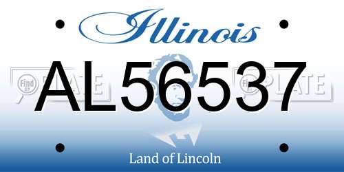 AL56537 Illinois License Plate