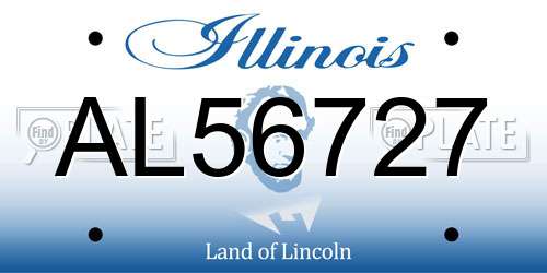 AL56727 Illinois License Plate