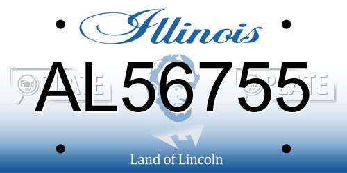AL56755 Illinois License Plate