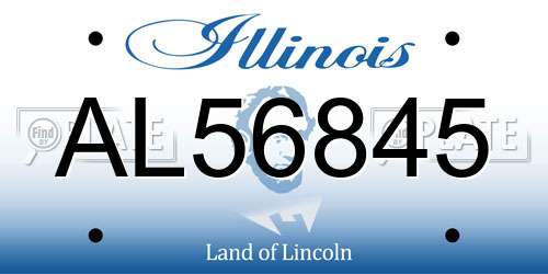 AL56845 Illinois License Plate