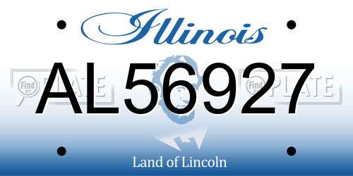 AL56927 Illinois License Plate