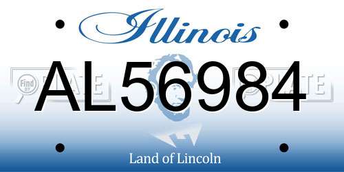 AL56984 Illinois License Plate