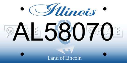 AL58070 Illinois License Plate