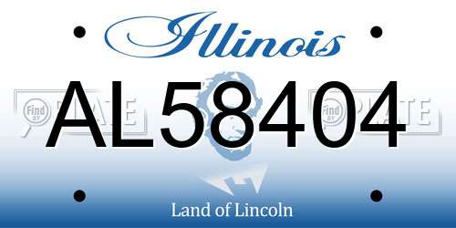 AL58404 Illinois License Plate