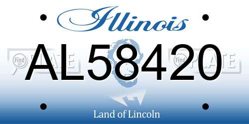AL58420 Illinois License Plate