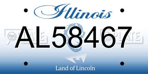 AL58467 Illinois License Plate