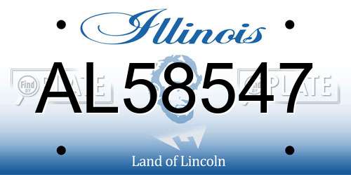 AL58547 Illinois License Plate
