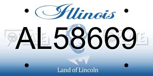 AL58669 Illinois License Plate