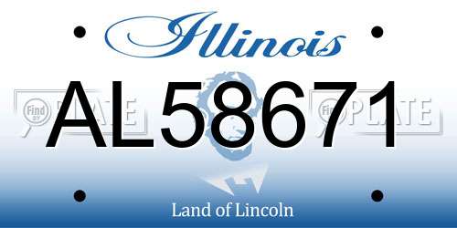 AL58671 Illinois License Plate