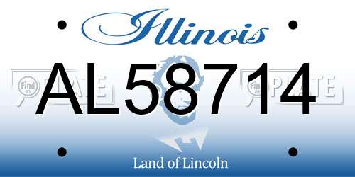 AL58714 Illinois License Plate
